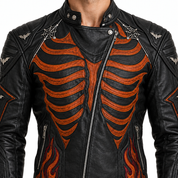 Chest embroidery and zipper detail