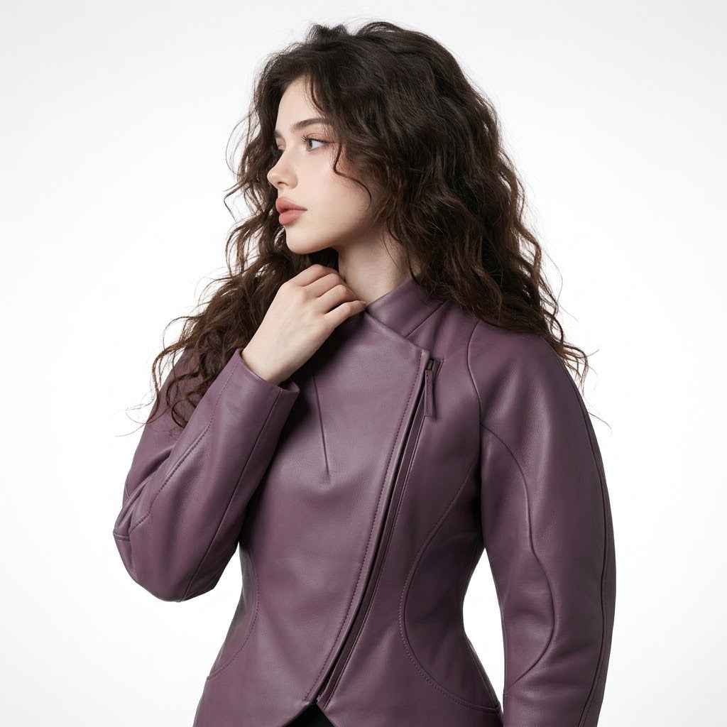 Women’s Sculpted Cocoon Leather Jacket | Stylish Premium Leather Jacket