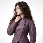 Women’s Sculpted Cocoon Leather Jacket | Stylish Premium Leather Jacket