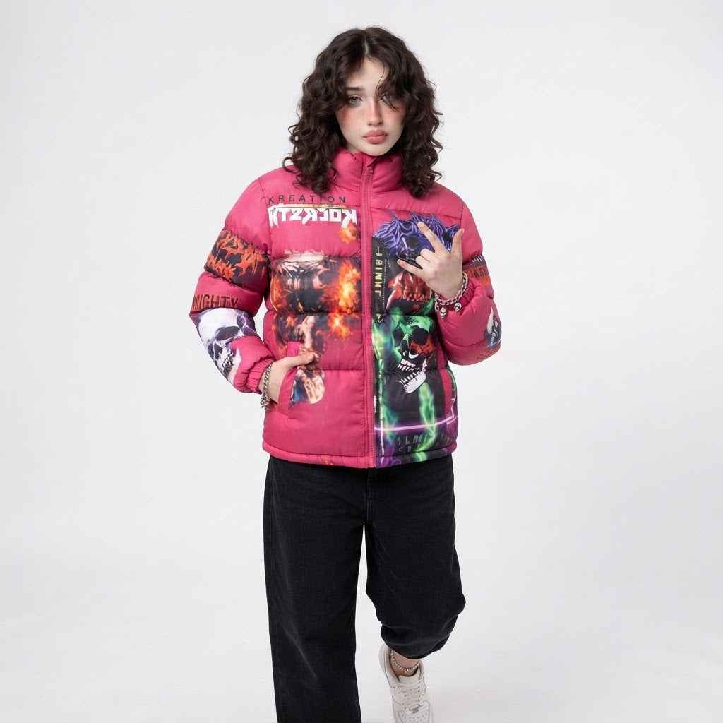 Women’s Halloween Puffer Jacket | Premium Quilted  Jacket for Halloween