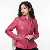 Women’s Sculpted Panel Moto Leather Jacket | Stylish Premium Biker Jacket