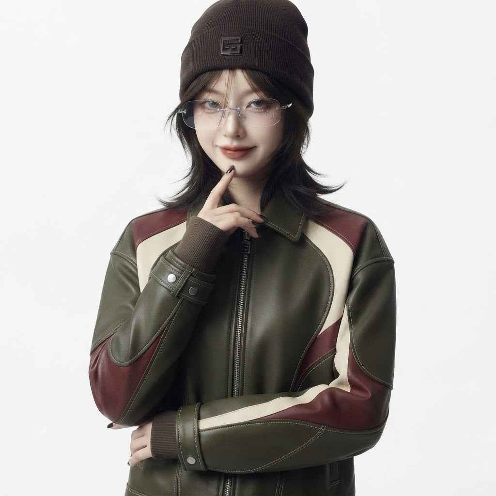 Women’s Game Day Leather Jacket | Premium Sporty Fashion Jacket