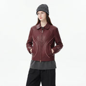 Women’s Valentine’s Day Leather Jacket | Premium Wine Red Leather Jacket