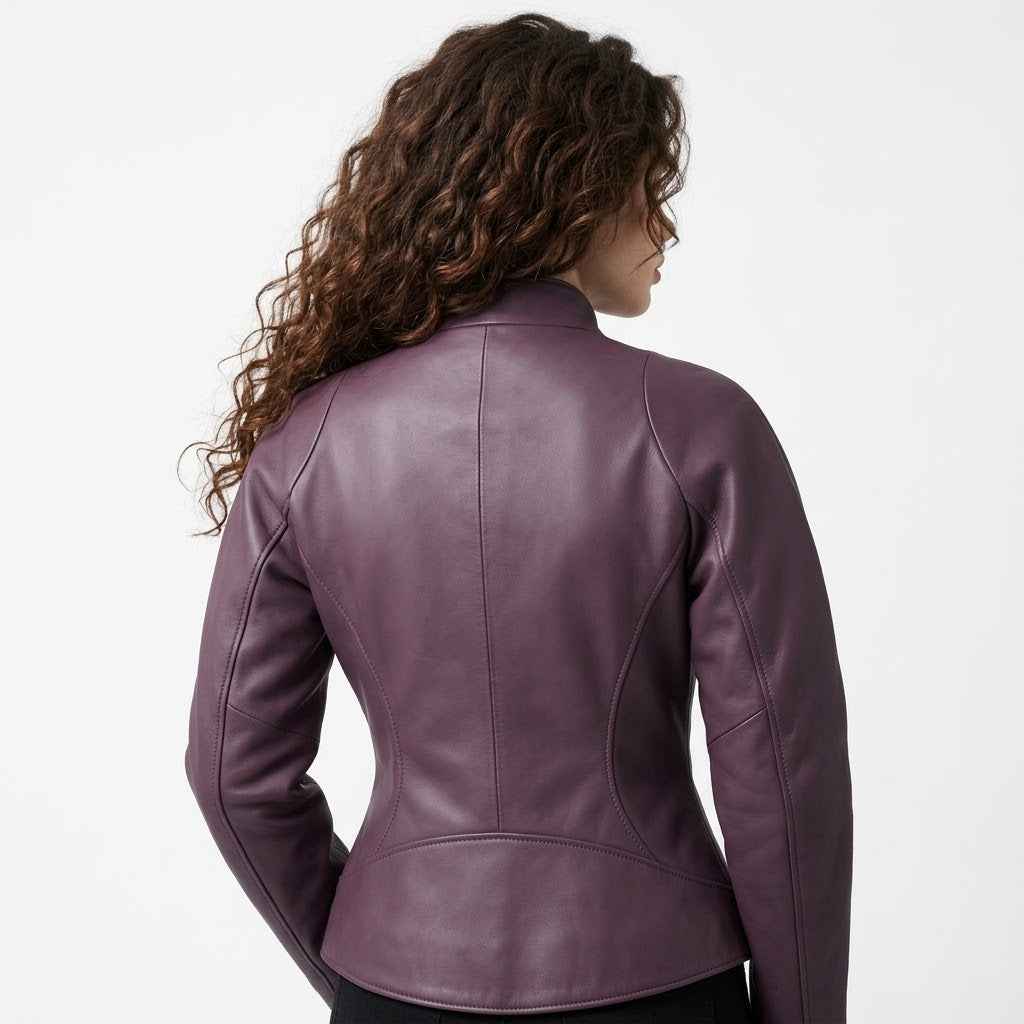 Women’s Sculpted Cocoon Leather Jacket | Stylish Premium Leather Jacket
