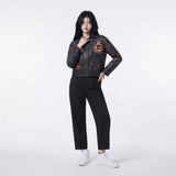Women’s Halloween Embroidered Leather Jacket
