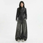 Women’s Asymmetric Sculpted Leather Jacket | Premium Biker Jacket