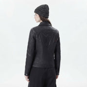 Women’s Spooky Halloween Leather Jacket | Gothic Black Genuine Leather Jacket