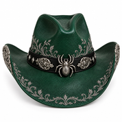 Emerald Halloween hat, front-right angle