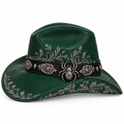 Emerald Halloween hat, side profile