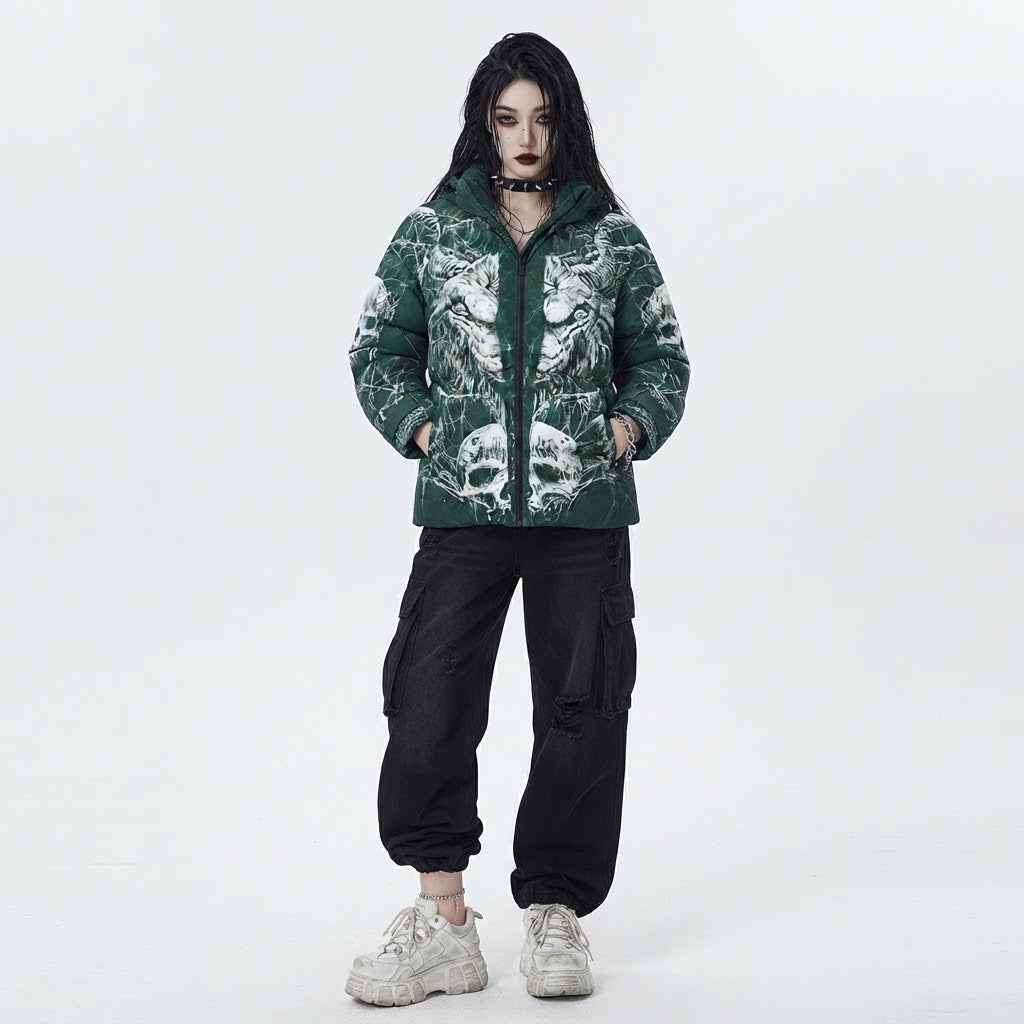 Women’s Halloween Puffer Jacket | Premium Quilted  Jacket for Halloween
