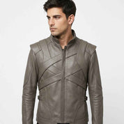 Layered Harness-Panel Leather Jacket | Stylish Premium Biker Jacket