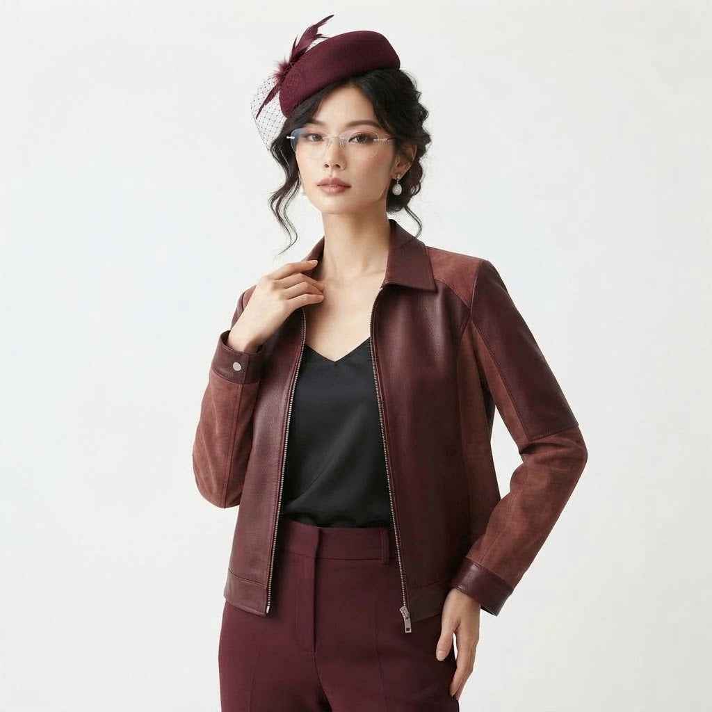 Women’s Chocolate Brown Full-Leather Fall Jacket | Premium Genuine Leather Autumn Jacket