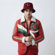 Men’s Christmas Racing Leather Jacket | Premium Genuine Leather