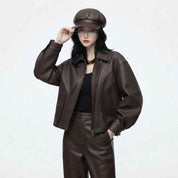 Women’s Sculpted Panel Leather Jacket | Premium Genuine Leather Jacket
