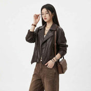Asymmetric Relaxed Sculpted Leather Jacket | Premium Women’s Leather Jacket