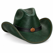 Green cowboy hat, left angle