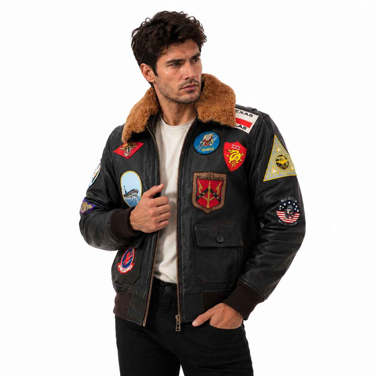 Men’s Combat Flight Jacket | Leather Military Bomber