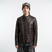 Men’s Asymmetric Leather Jacket | Premium Genuine Leather