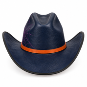 Navy cowboy hat, back view