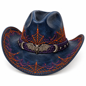 Navy Halloween hat, front-right angle