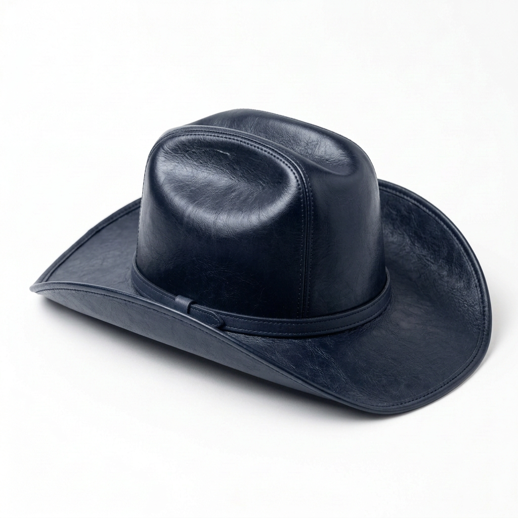 Navy hat, left angle