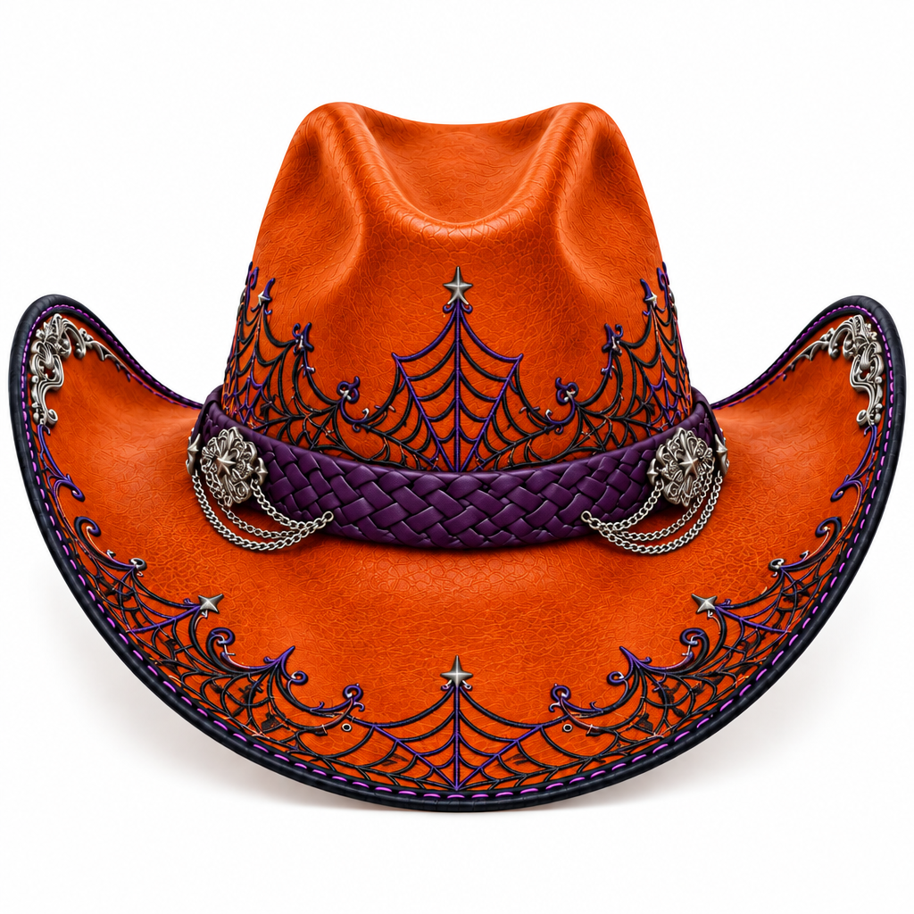 Orange Halloween hat, back view