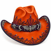 Orange Halloween hat, front-right angle