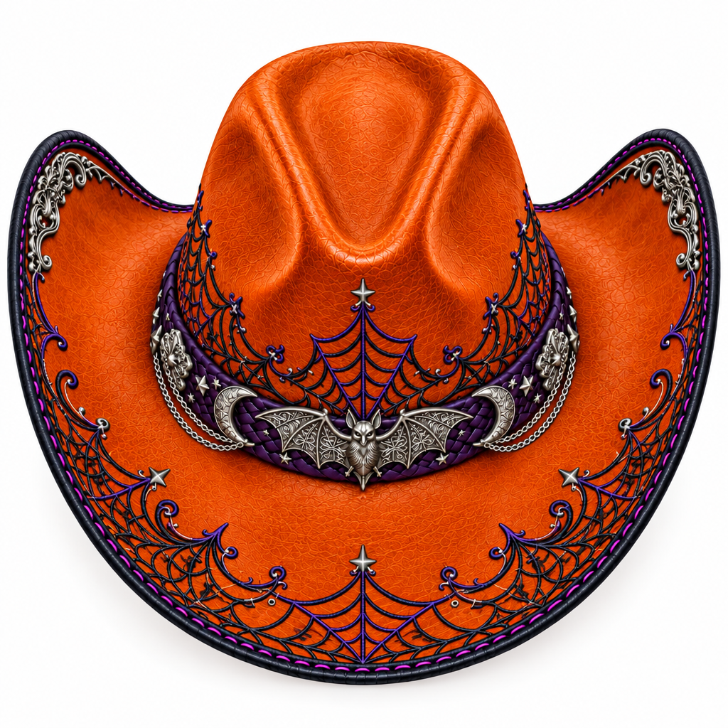 Orange Halloween hat, top view