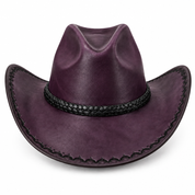 Purple cowboy hat, back view